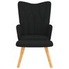 vidaXL Relaxsessel mit Hocker Schwarz Stoff