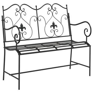 vidaXL Gartenbank Schwarz 104 x 54 x 93 cm Stahl
