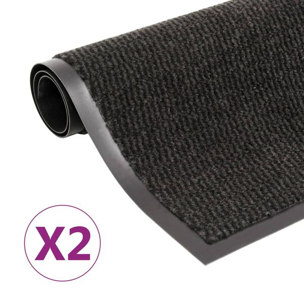 vidaXL Schmutzfangmatten 2 Stk. Rechteckig Getuftet 80x120cm Schwarz