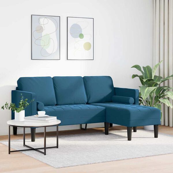 vidaXL Sofa Set Blau 173 x 131 x 67 cm Samt