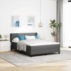 vidaXL Boxspringbett mit Matratze Dunkelgrau 200 x 140 cm Stoff
