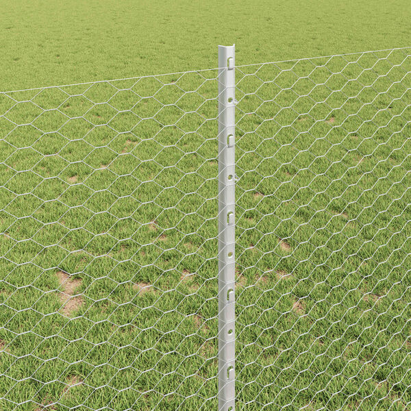 vidaXL Zaun mit Pfosten Silber 1 x 25 m Stahl