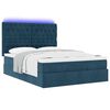vidaXL Ottoman-Bett mit Matratzen & LEDs Dunkelblau 140x190 cm Samt