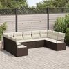 vidaXL Sofa Set mit Kissen 9 pcs Braun Poly-Rattan