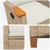 vidaXL Liegestuhl mit Teeteller 62 x 64 x 112 cm Poly-Rattan