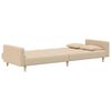 vidaXL Schlafsofa 2-Sitzer mit 2 Kissen Creme Stoff