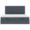 vidaXL Ottoman-Bett mit Matratzen Dunkelgrau 180x200 cm Samt