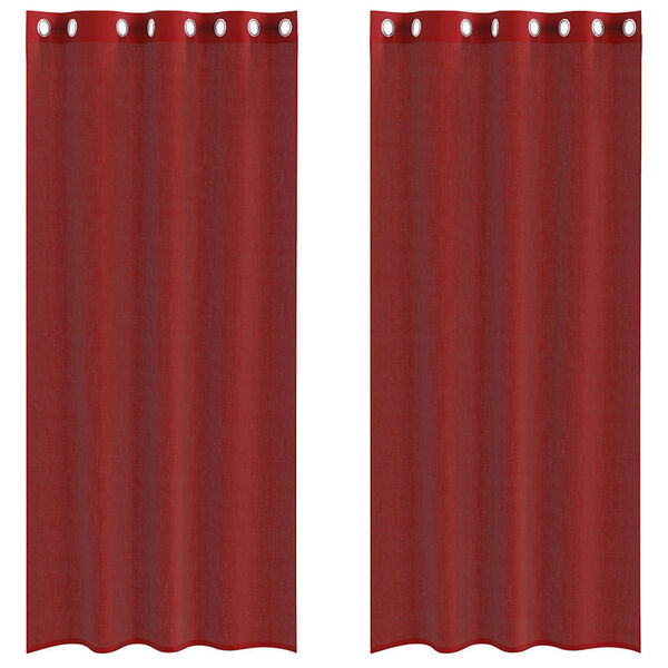 vidaXL Voile Vorhänge mit Ösen 2 Stk. Weinrot