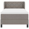 vidaXL Boxspringbett mit Matratze mit Kopfteil Taupe 90 x 200 cm Stoff