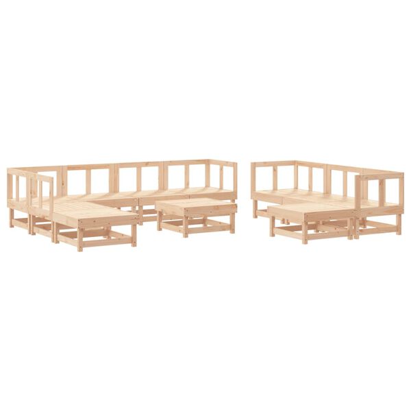 vidaXL 11-tlg. Garten-Lounge-Set Massivholz Kiefer