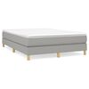 vidaXL Boxspringbett mit Matratze Hellgrau 140x200 cm Stoff