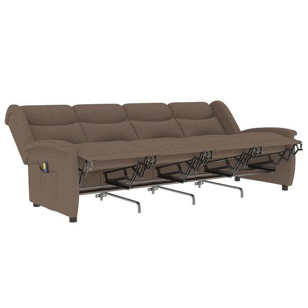 vidaXL 4-Sitzer Massagesessel Taupe Stoff