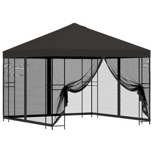 vidaXL Garten Pavillon mit Seitenw&auml;nden 3 x 3 m Anthrazit