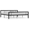 vidaXL Bettgestell Schwarz und Wei&szlig; Metall 180&times;200 cm