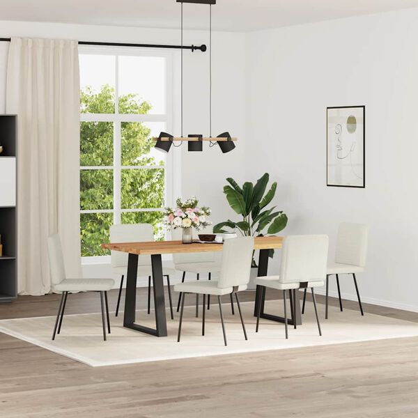 vidaXL Esszimmerst&uuml;hle 6 Stk. Creme Samt