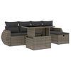 vidaXL 6-tlg. Garten-Sofagarnitur mit Kissen Grau Poly Rattan