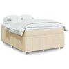 vidaXL Boxspringbett mit Matratze Creme 140x190 cm Stoff