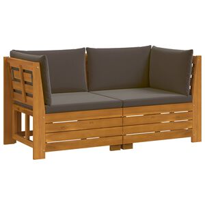 vidaXL 2 stk. Outdoor-Sofagarnitur Massivholz Akazie Braun