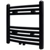 Handtuchheizk&ouml;rper Warmwasser Gebogen Schwarz 480x480 mm