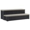 vidaXL Whirlpool-Treppe mit Stauraum 2-stufig Braun und Grau PP