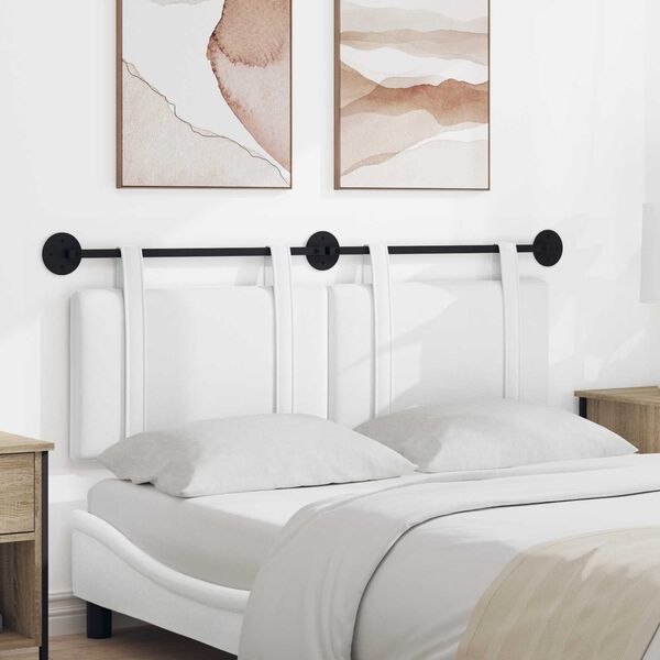 vidaXL H&auml;ngevorderseite Wandmontiert Uni Wei&szlig; 130 x 55 x 5 cm Stoff