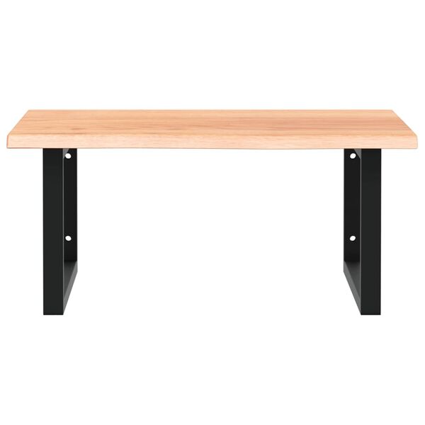 vidaXL Waschtischplatte mit Halterung Stahl und Massivholz Eiche