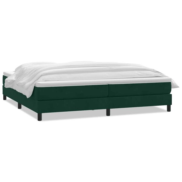 vidaXL Boxspringbett mit Matratze Dunkelgr&uuml;n 200x210 cm Samt