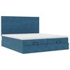 vidaXL Ottoman-Bett mit Matratzen & LEDs Dunkelblau 160x200 cm Samt