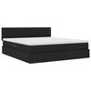 vidaXL Bett mit Stauraum und LED mit LED Schwarz 160 x 200 cm Stoff