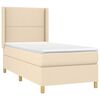 vidaXL Boxspringbett mit Matratze & LED Creme 90x200 cm Stoff