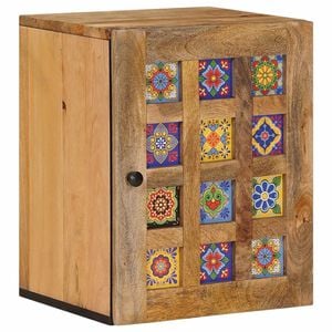 vidaXL Badezimmer H&auml;ngeschrank Natur 38 x 33 x 48 cm Massivholz Mango