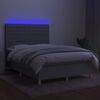 vidaXL Boxspringbett mit Matratze & LED Hellgrau 140x200 cm Stoff