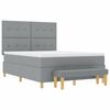 vidaXL Boxspringbett mit Matratze Hellgrau 140 x 190 cm Stoff