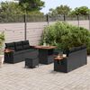 vidaXL Gartensofa-set mit Kissen 9 pcs Schwarz