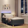 vidaXL LED Boxspringbett mit Matratze Dunkelgrau 80 x 200 cm Stoff