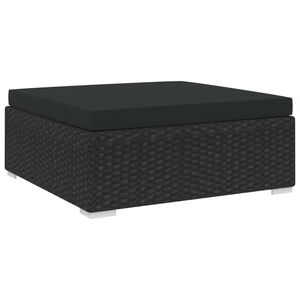 vidaXL Modular-Fu&szlig;hocker 1 Stk. mit Kissen Poly-Rattan Schwarz