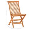 vidaXL 3-tlg. Bistro-Set mit Cremewei&szlig;en Kissen Massivholz Teak