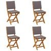 vidaXL Au&szlig;en Bistro-St&uuml;hle 4 pcs Dunkelgrau Massivholz Akazie