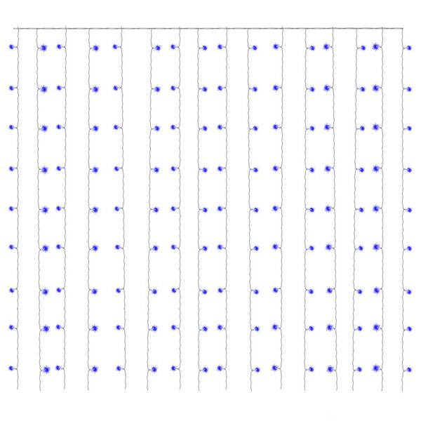 vidaXL LED-Lichtervorhang 3x3 m 300 LED Blau 8 Funktionen