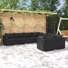 vidaXL 8-tlg. Garten-Lounge-Set mit Kissen Poly Rattan Schwarz