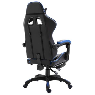 vidaXL Gaming-Stuhl mit Fußstütze Blau Kunstleder