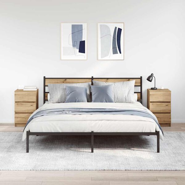 vidaXL Nachttische mit 3 Schubladen 2 Stk. Artisan-Eiche 39x35x65 cm