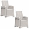 vidaXL Liegesessel Garten Rattan-Optik 2 Stk. Wei&szlig; PP