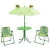 vidaXL 3-tlg. Garten-Bistro-Set f&uuml;r Kinder mit Sonnenschirm Gr&uuml;n