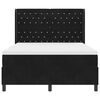 vidaXL Boxspringbett mit LED-Lichtleisten Schwarz 140 x 190 cm Samt