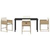 vidaXL Garten Essgruppe mit Kissen 5 pcs Beige Poly-Rattan
