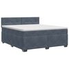 vidaXL Boxspringbett mit Matratze Dunkelgrau 140 x 190 cm Samt