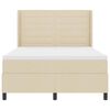 vidaXL Boxspringbett mit Matratze Creme 200 x 160 cm Stoff