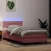 vidaXL Boxspringbett mit Matratze & LED Rosa 80x220 cm Samt