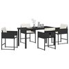 vidaXL Garten Essgruppe 5 pcs Schwarz Poly-Rattan